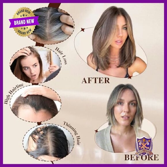 14-Inch Synthetic Hair Topper with Swiss Base - Adds Volume & Coverage main image 6
